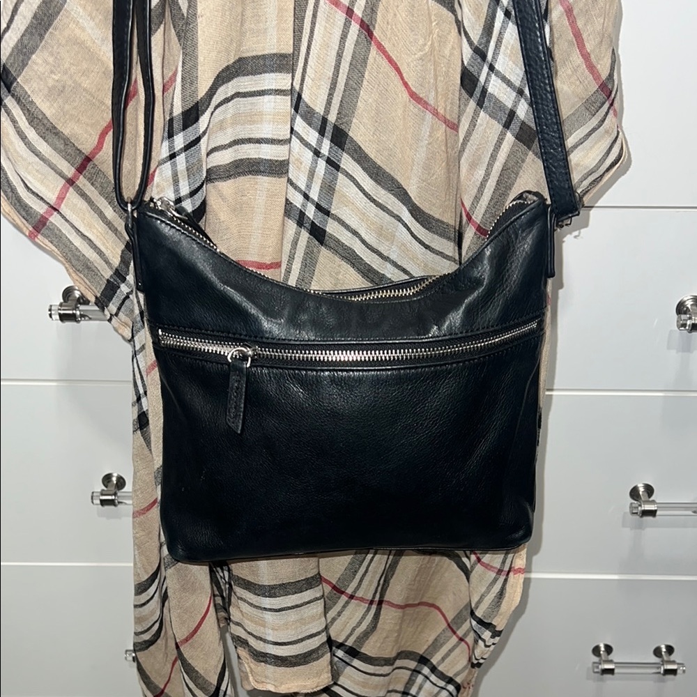 MARGOT NEW YORK Pebbled Leather Crossbody Handbag